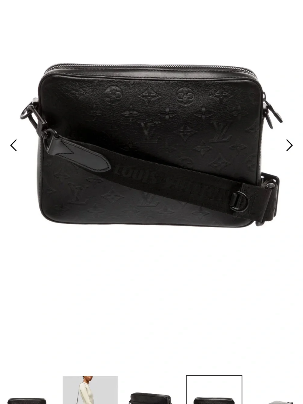 Louis Vuitton Black Embossed Monogram Messengere Bag